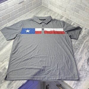 Travis Mathew Gray Polo with Texas Flag Design